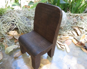Primitive Wood Doll House Chair - Miniature Toy Chair - Wonderful Condition