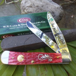 Case XX Red Bone Trapper Knife - Original Box and Papers - Beautiful Ft. Myers Club Knife - USA Folding Pocket Knife - Excellent Condition