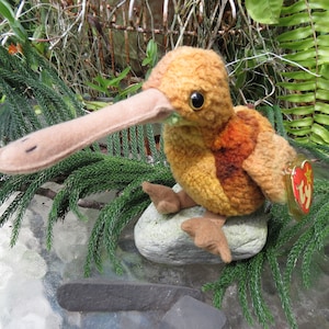 TY &quot;Beak&quot; Beanie Baby - Kiwi Bird Vintage Plush Animal - Collectible Toys - Excellent Condition