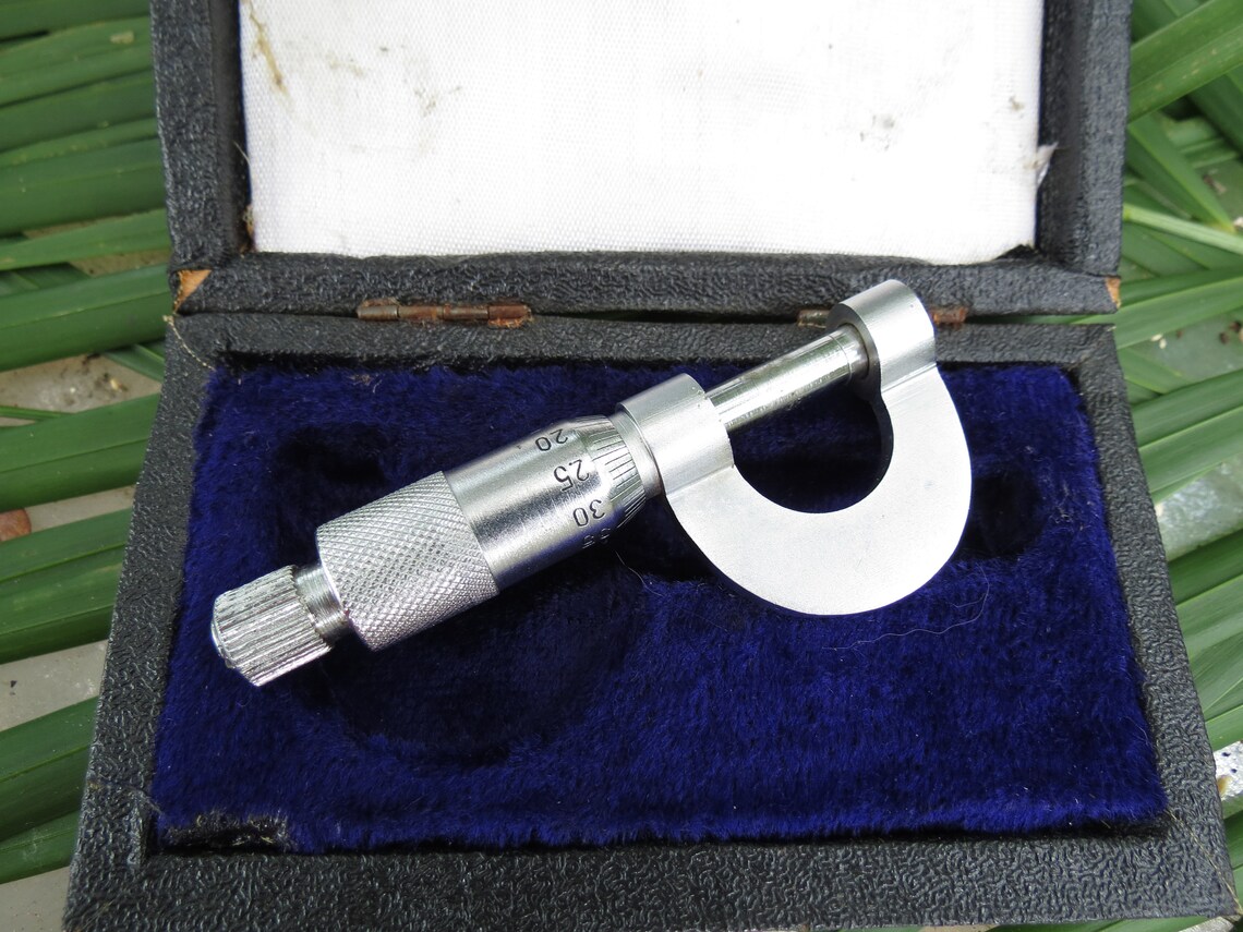Antique Micrometer in Original Fitted Box Stainless Steel Etsy