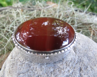 Victorian 900 Silver Banded Agate Snuff Box