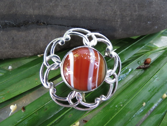 Scottish Banded Agate Brooch - Made in Scotland -… - image 1