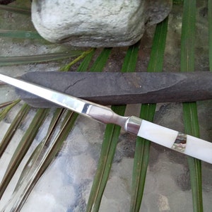 Tomahawk Brand Mother of Pearl Knife - MOP and Abalone Letter Opener Desk Knives - Never Used - Excellent Condition
