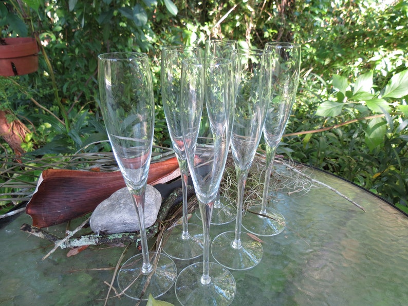 Pair of Wine Glasses Fine Quality Champagne Flutes Beautiful Stemmed Glasses