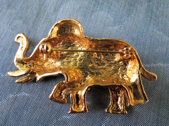 Elegant Elephant Pin - Trunk Up for Good Luck - R… - image 3