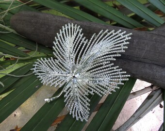 Sarah Coventry Silver Leaf Brooch - Vintage Signed Costume Jewelry