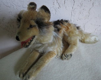 Steiff German Sheppard Dog - Stuffed Toy Animal - Old Mohair Dog - Great Condition