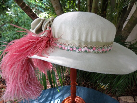 Formal Hat -  Hand Made Vintage Hat - Antique Fea… - image 3