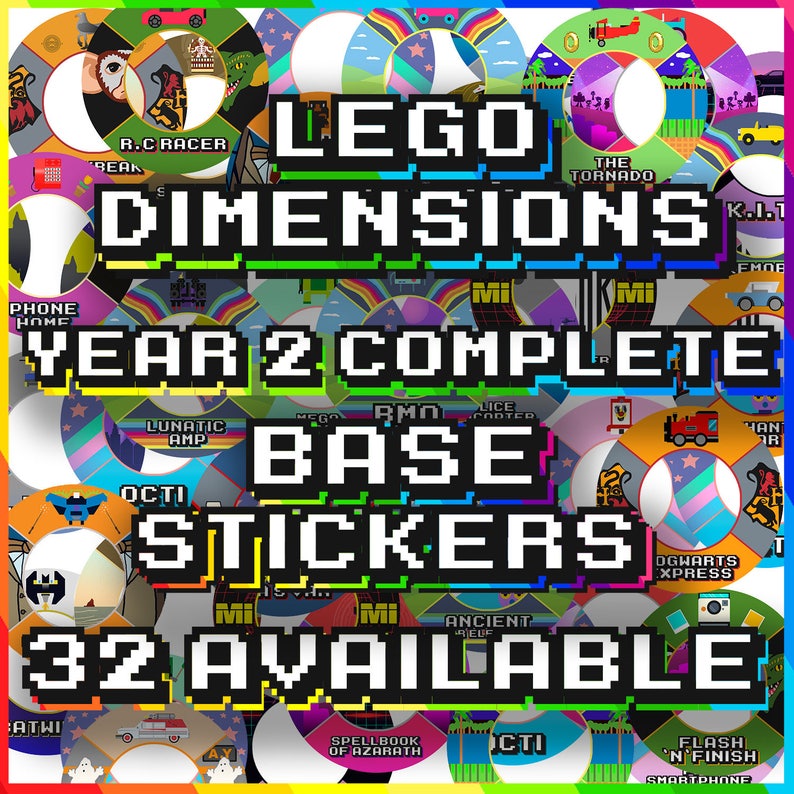 NEW YEAR 2 COMPLETE Lego Dimensions Tag Stickers 32 Designs Etsy