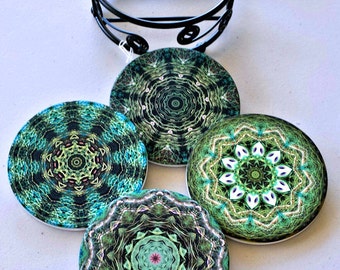 Sandstone Coasters with Peacock Design