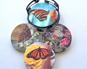 Sandstone Coasters with Butterflies