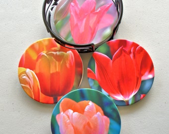 Sandstone Coasters with Tulips Theme