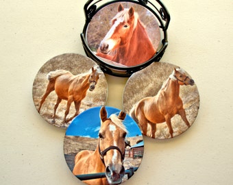 Sandstone Coasters with Horses