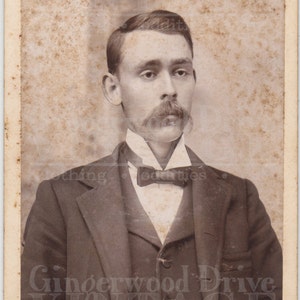The Original Hipster Mustache Stache Old Vintage Photograph Photo Black and White 1930s 30s Digital Download sepia Oddities epic Bow tie