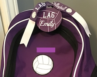 Volleyball heat patch monogram * School bag name ID * Volleyball tournament award * Volleyball team player gift * Volleyball bag name tag