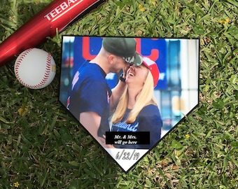 Wedding or Anniversary Gift home plate baseball softball plaque couples' picture * Husband Wife Valentine's Day* Couple baseball present