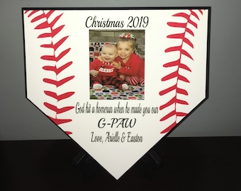 Christmas, Father's Day baseball softball plaque, Baseball softball gift, husband, mom, wife, Birthday baseball dad, Grandpa, Home plate