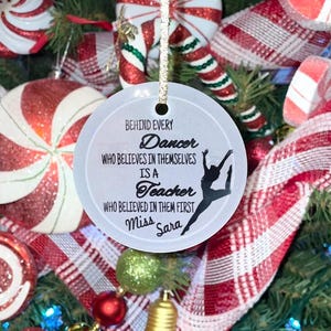 Christmas dance teacher ornament, Dance recital teacher gift, Dance team teacher present, Dance class ornament for teacher, Dance Christmas