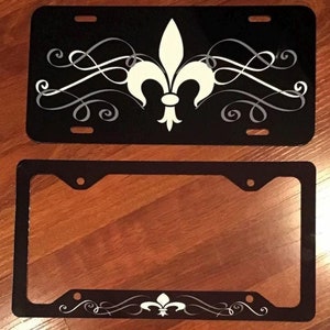 Fleur De Lis license plate car front * Louisiana Purple gold license plate *  Mardi Gras license plate * Mardi Gras gift * Fleur De Lis gift
