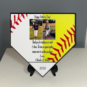 Baseball softball Father&#39;s Day gift Dad mom, Home plate plaque, Baseball softball Birthday dad grandpa, Softball baseball Christmas dad