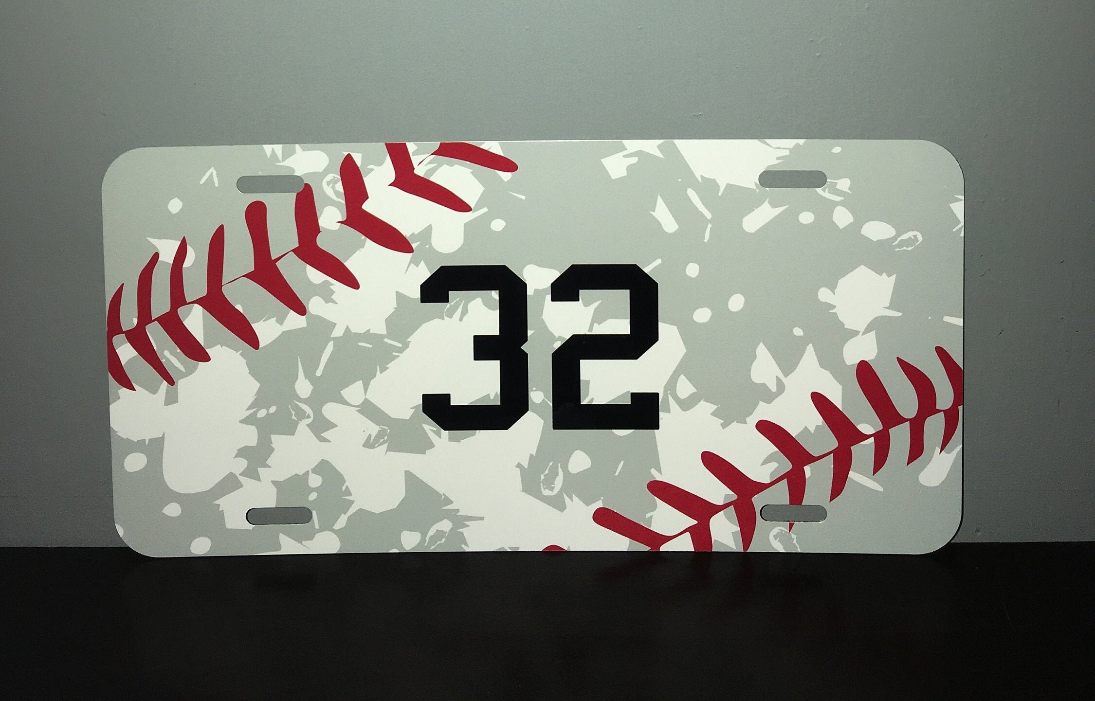 Baseball or Softball license plate for car front with monogram Etsy