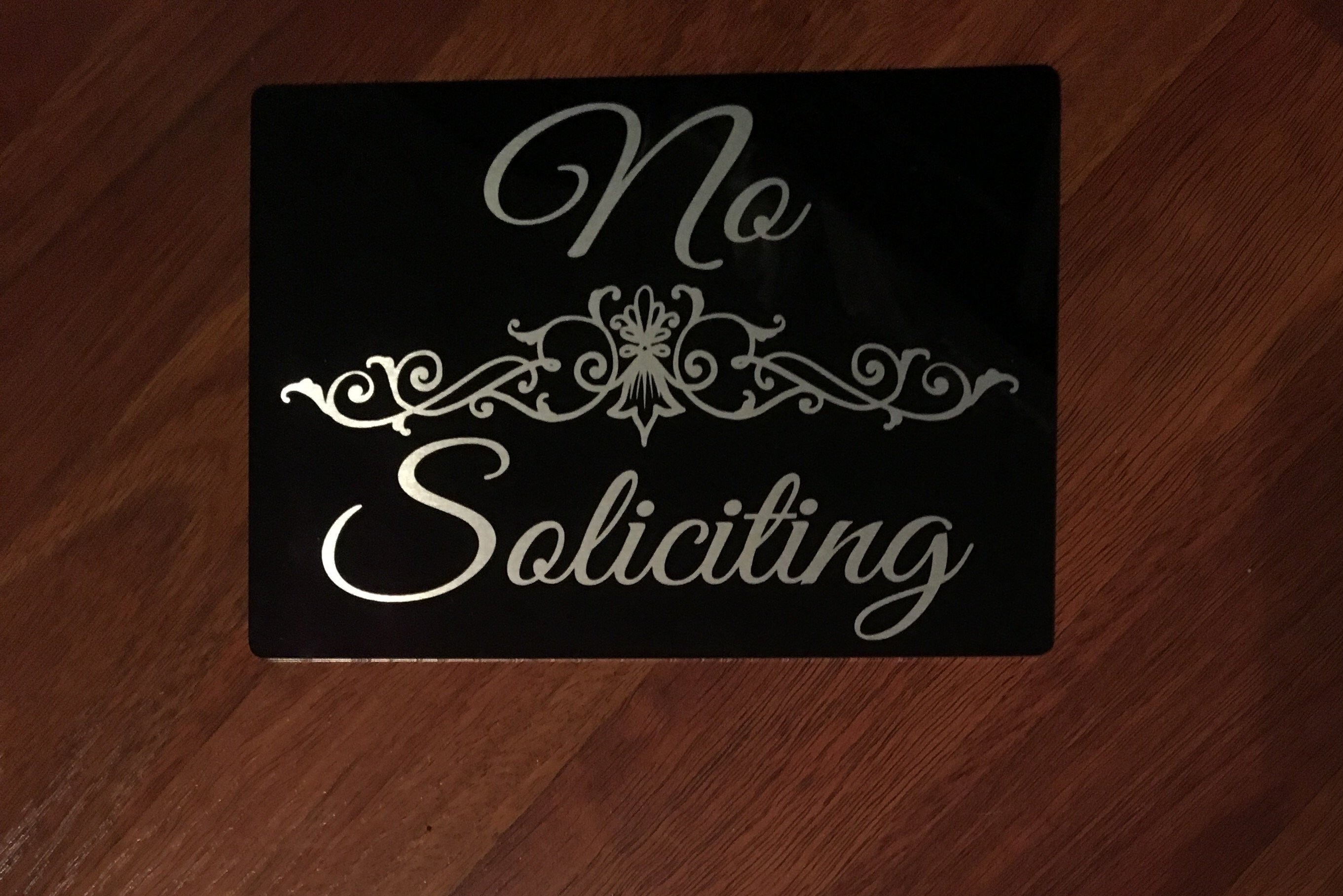 No Soliciting Sign and Security Camera in Use Sign With Scroll - Etsy