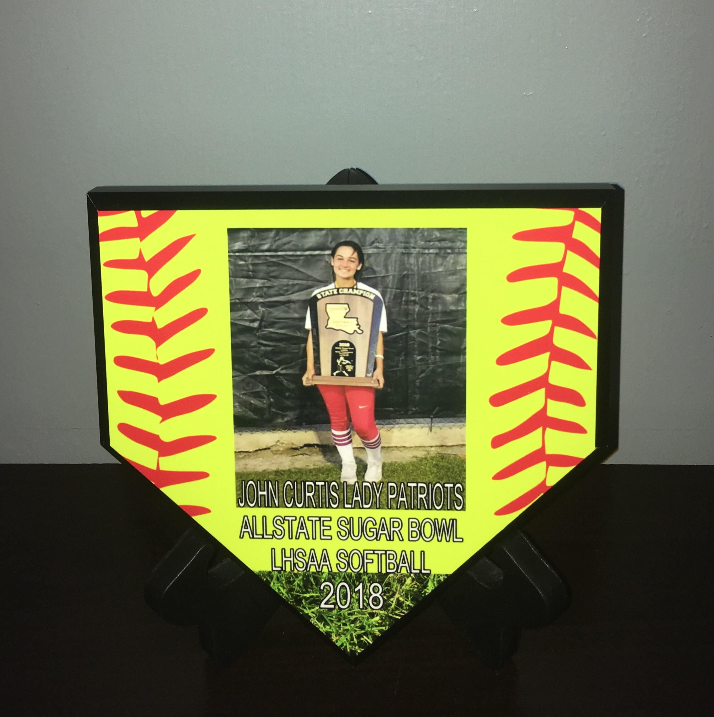 Softball Baseball Home plate Plaque 6x6 with Team or Player Etsy