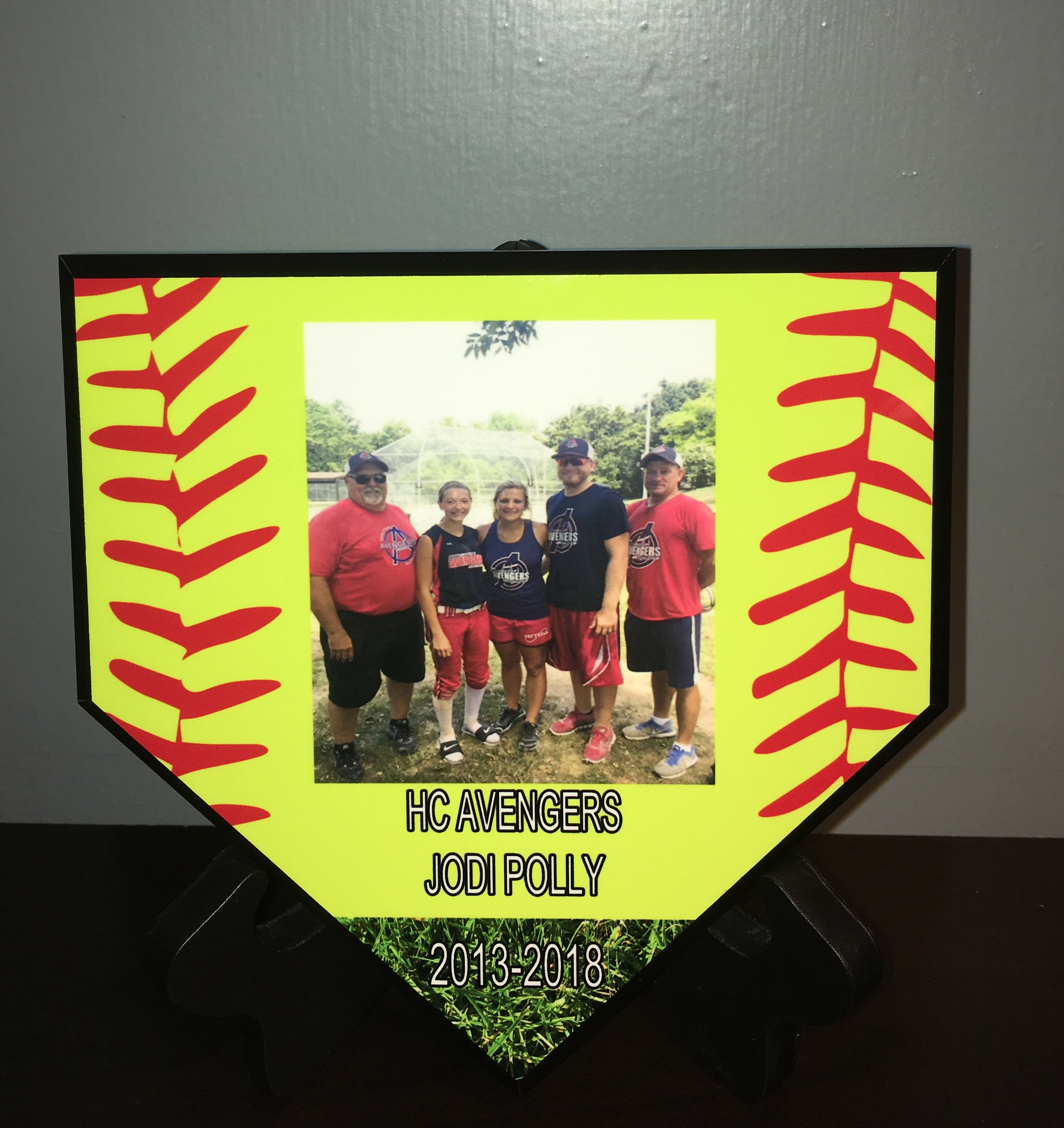 Softball Baseball Home plate Plaque 6x6 with Team or Player Etsy