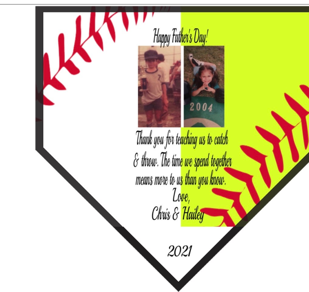Baseball Softball Fathers Day Gift Dad Half Baseball Etsy