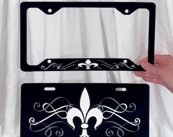 Fleur De Lis license plate car front * Louisiana Purple gold license plate *  Mardi Gras license plate * Mardi Gras gift * Fleur De Lis gift