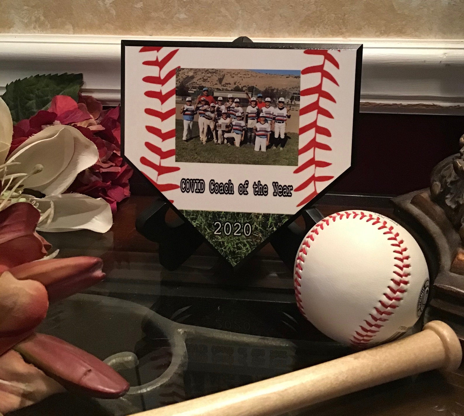 Softball Baseball Home plate Plaque 6x6 with Team or Player Etsy