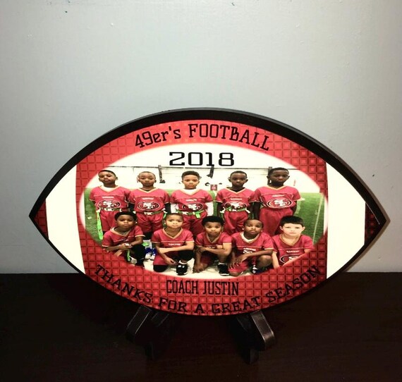 Senior 27 football player gift, Football autograph plaque team coach gift, Senior night football present, Football graduation trophy award