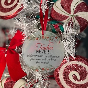 Teacher Christmas tree ornament, Christmas tree teacher ornament, Teacher Christmas gift, Teacher gift, Personalized Teacher ornament gift