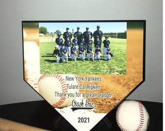 Baseball Home plate Plaque team picture, Baseball Senior night gift, Coach Gift, Baseball tournament award, Trophy for baseball player team