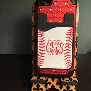 Monogram Baseball or Softball Phone card holder wallet * Personalized Baseball Softball Coach gift * Baseball Softball Team Christmas gift,