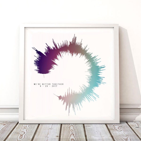 DIGITALE OPTIE, Golfvorm Kunst, Spiraal Aangepaste Sound Art Print, Soundwave Art Print, Spiraal Soundwave, Cadeau voor haar, Cadeau voor hem, Vriendje Cadeau