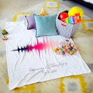 Custom Blanket Design Sound Art Custom Sound Wave Art Modern Home Decoration Personalized Blanket Voice Print Custom Soundwave Art