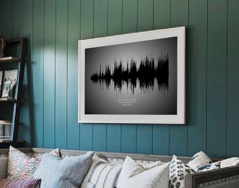 Custom Sound Wave Art Print, First Anniversary Gift Idea for Couple,Paper Gifts, Cotton Anniversary Gift, Second Wedding Anniversary, Custom image 5