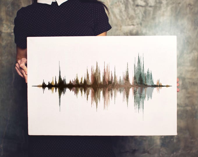 Custom Sound Wave Art on Canvas, Sound Wave Art Print, Custom Soundwave Art, Voice Art, Song Art, Sound Art, Gift for Boyfriend, Custom Gift