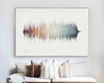 Custom Sound Wave Art on Canvas, Sound Wave Art Print, Custom Soundwave Art, Voice Art, Song Art, Sound Art, Gift for Boyfriend, Custom Gift