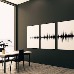 Custom Soundwave Prints, Three Piece Set Custom Sound Wave Art, Sound Wave Art Prints, Voice Art, Song Art, Sound Art, Techie, Tech Gift