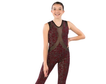 Costume de danse / Costume de patinage / Costume de gymnastique rythmique Costume de danse unitard d’enfant - Duo ou solo - Costume de danse de compétition