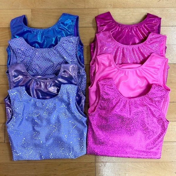 Child BUNDLE of 2 -  SIZE 8 - Tank Style Leotard/Dance Bodysuit - Stretch/Warm Up/Gymnastics Bodysuits