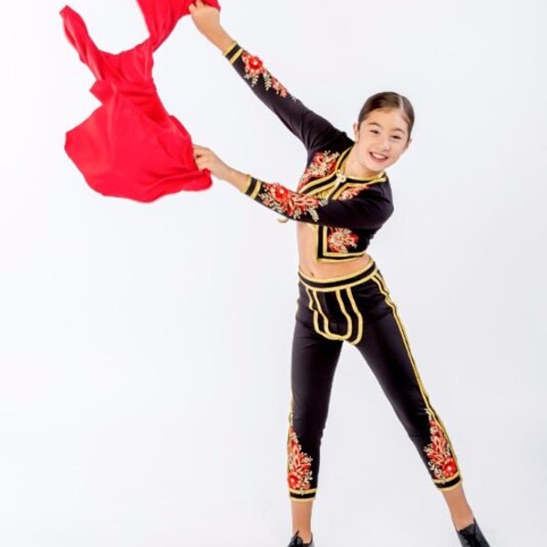 Dance Costume - Adult/Teen Spanish Bull Fighter Dance Costume - Competitve Dance Costume - Size Adult Small