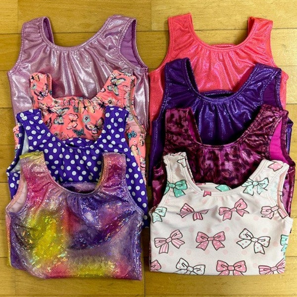 Child BUNDLE of 2 -  SIZE 4 -Tank Style Leotard/Dance Bodysuit -  Stretch/Warm Up/Gymnastics Bodysuits