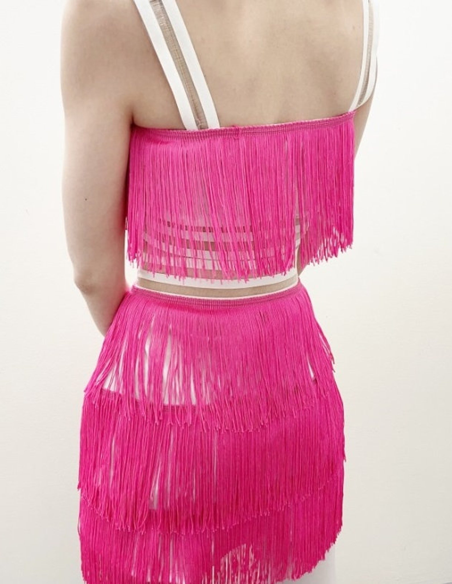 Adult Pink Fringe Top and Skirt Set for Dance / Club Wear / Etsy