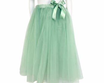 Elegant Tulle Long Tutu Skirt for Kids – Perfect for Dance, Weddings, Flower Girls & Dress Up - Multiple Colors Available!