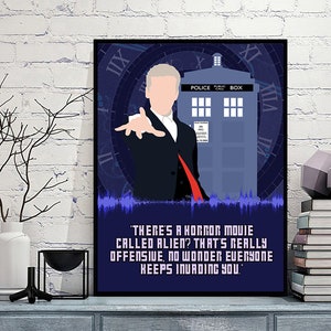 12th Doctor Custom Soundwave Minimalist Style Cult TV Art Who Poster Print - Cool Geeky Sci-Fi Gift