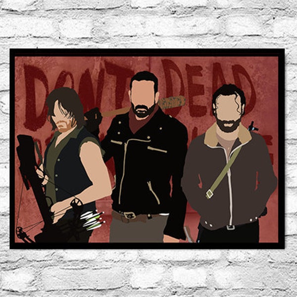 Daryl Dixon Negan Rick Grimes The Walking Dead Stile minimalista personalizzato Cult TV Comic Art Poster Print - Cool Geeky Horror Gift