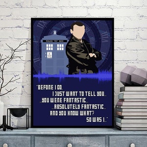 9th Doctor Custom Soundwave Minimalist Style Cult TV Art Who Poster Print - Cool Geeky Sci-Fi Gift